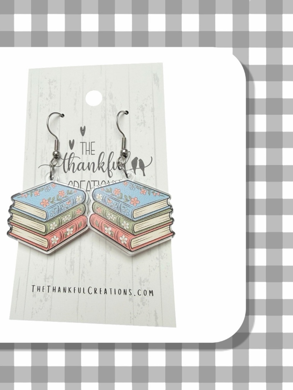 🦄 Book Earrings | Handmade Double Sided Acrylic